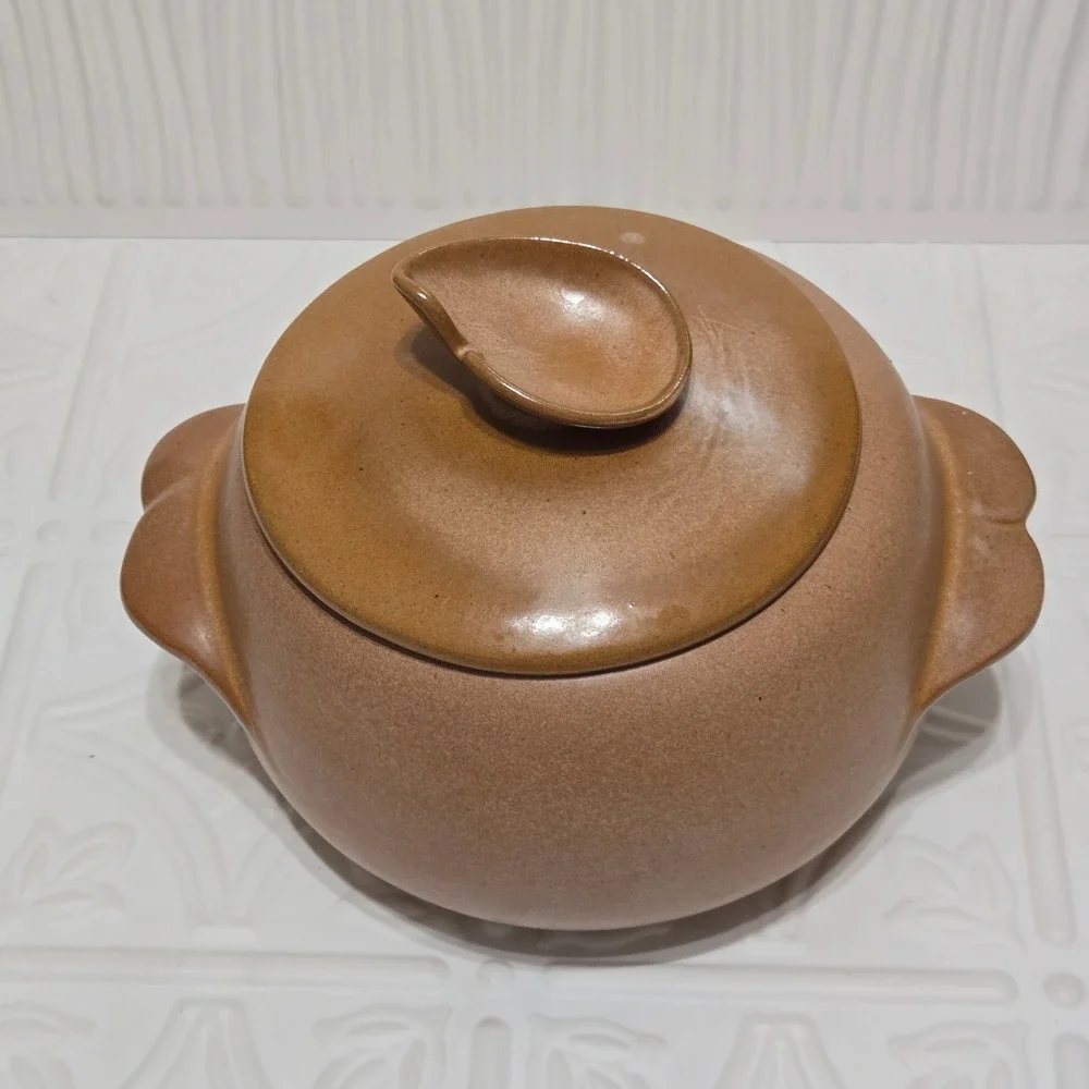 Frankoma Pottery Bean Pot Brown Tan 4V